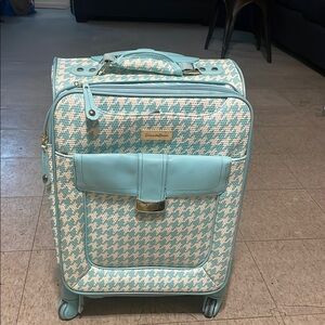Elegant Blue Houndstooth Travel Bag